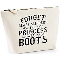 Hippowarehouse Forget glass slippers this princess wears boots printed make up cosmetic wash bag 18x19x9cm