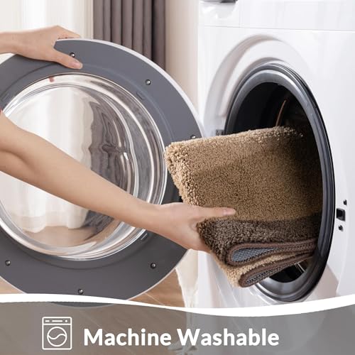 Exclusivo Mezcla Microfiber Bath Mat 40x60 CM, Extra Soft Non-Slip Super Absorbent Bathroom Mats, Machine Washable Quick Dry Bath Rugs for Bathroom Floor, Shower, Home Decor, Waved Camel - Image 6