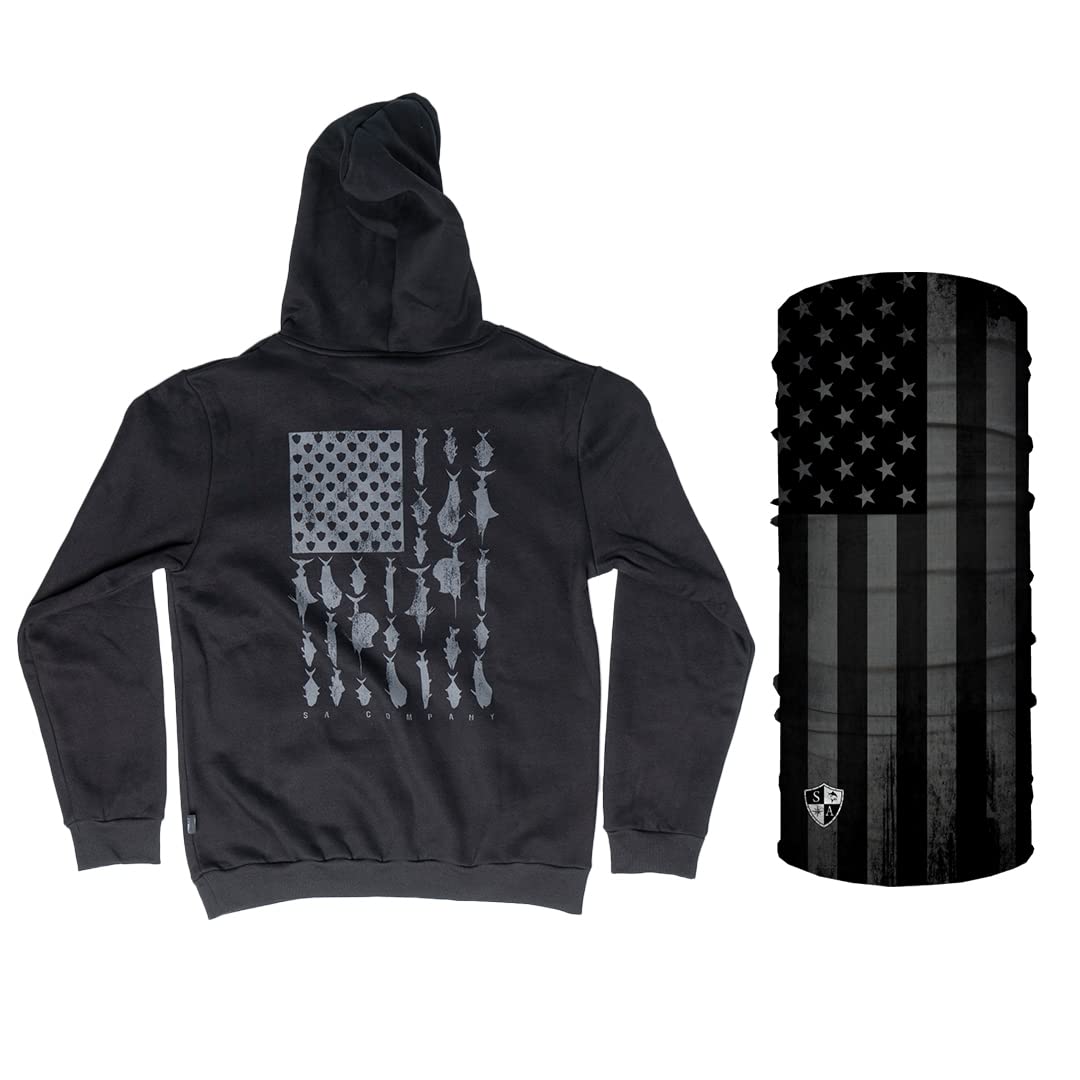 S ACompany Inner Lined Hoodie Sweatshirt | Classic Fit Men Hoodies with 1 Multipurpose UV Face Shield Neck Gaiter