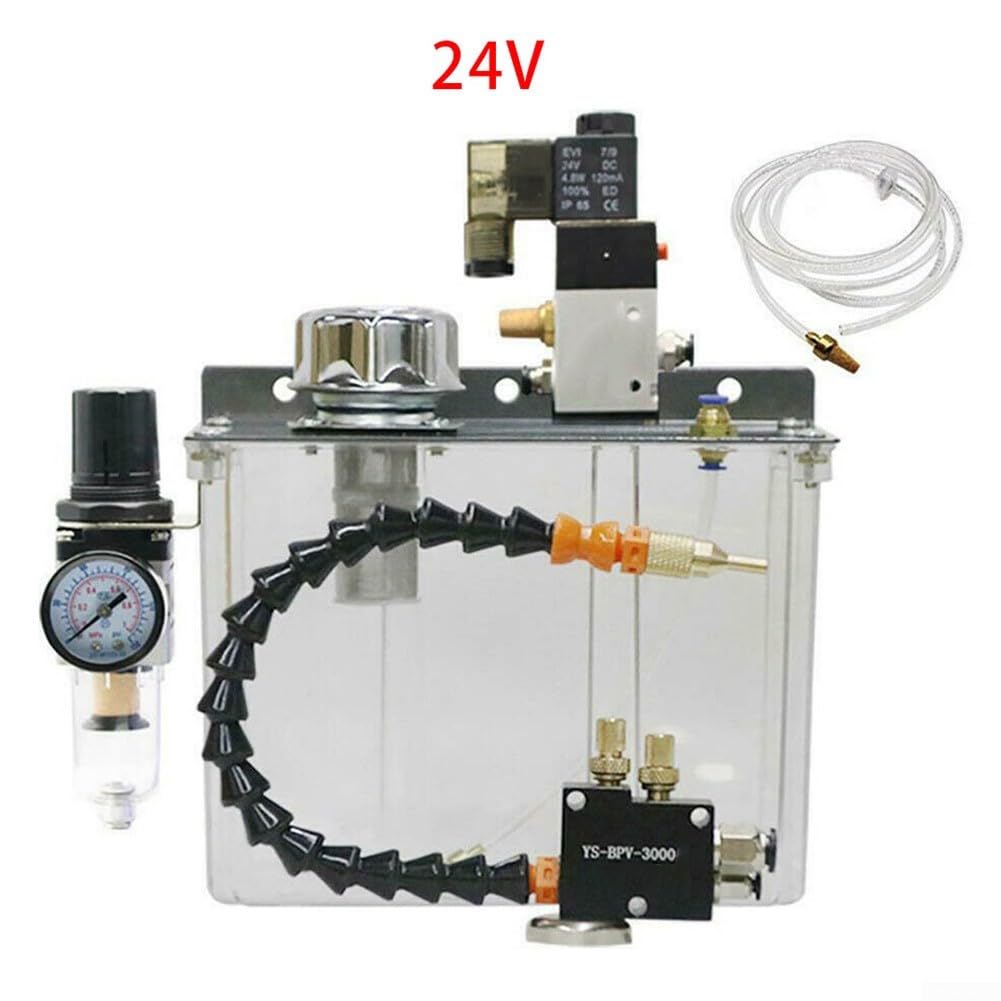 Sistema de lubricación de niebla de aceite de 3L, bomba de pulverización de refrigerante ajustable para torno CNC, fresadora y tareas de enfriamiento de corte de metal (24V)
