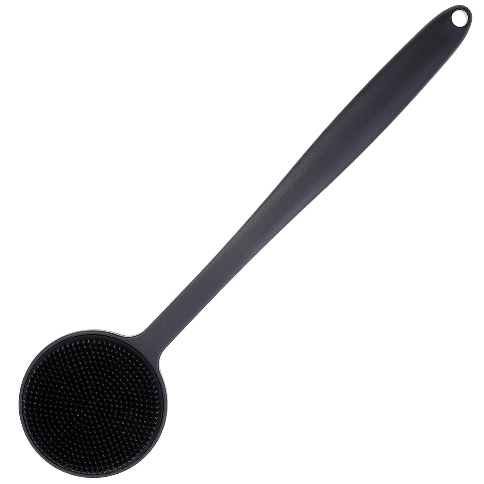 Xrten Silicone Back Scrubber,Body Scrubber Shower Bath Brush,Exfoliating,Double Sided with Long Handle(Black) - Image 2