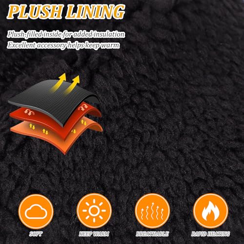 Women's Winter Gloves Warm Fleece Lining Cozy Cable Knit Thick Gloves Mittens for Cold Weather - Image 4