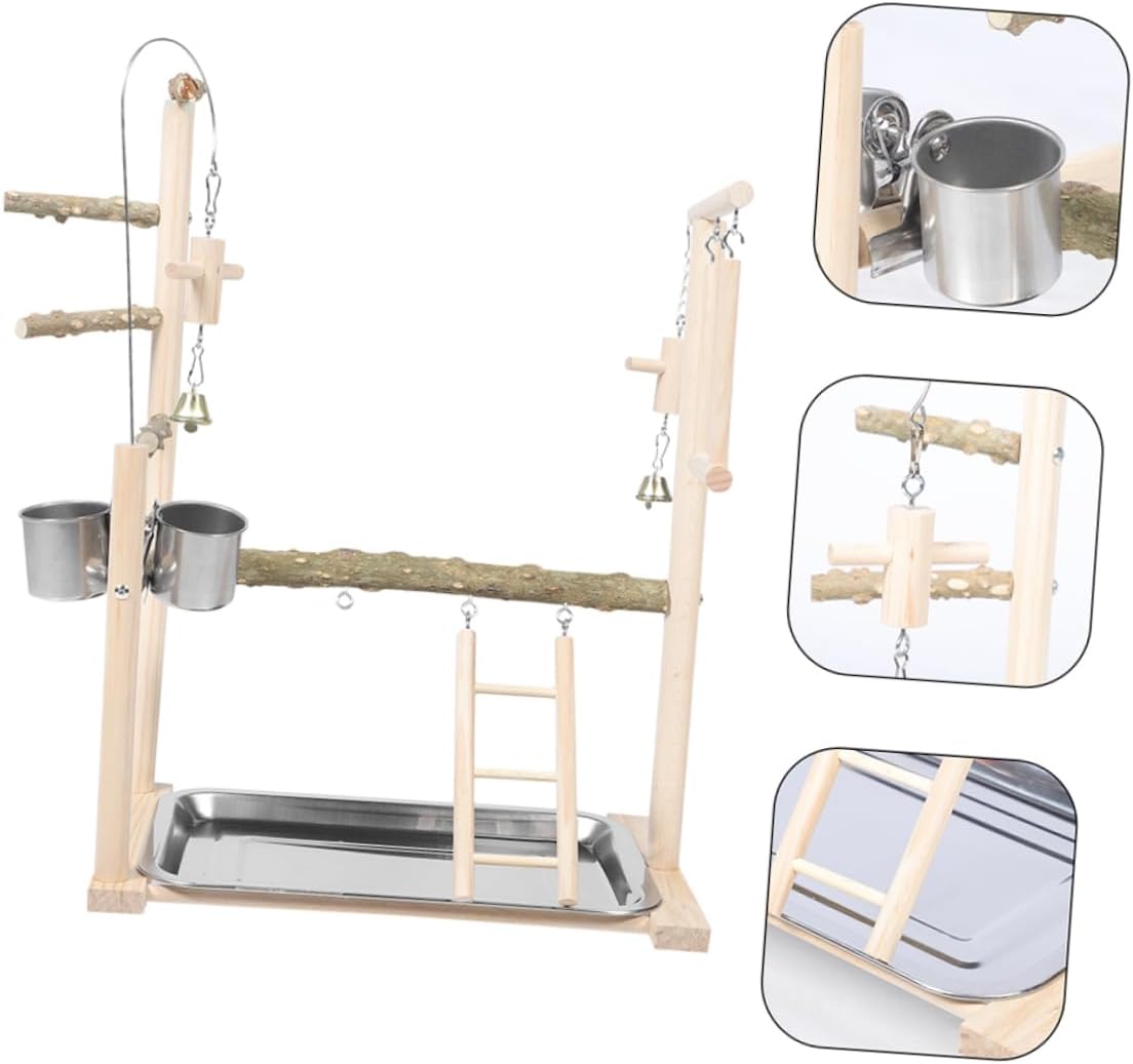Stable Bird Playstand Swing Ladder for Parrots Made of Pepper Wood for Bird Cage