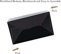 Vista 6 de Paquete de 30 cajas de regalo de papel negras, cajas de golosinas, cajas de regalo de papel con asas. Perfectas para cumpleaños, baby shower