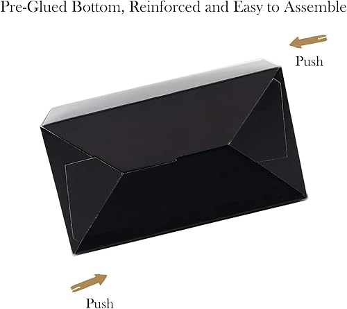 Miniatura 6 de Oletx Paquete de 30 cajas de regalo de fiesta negras, cajas de regalo, cajas de regalo de papel a dos aguas con asas. Perfecto para cumpleaños, baby