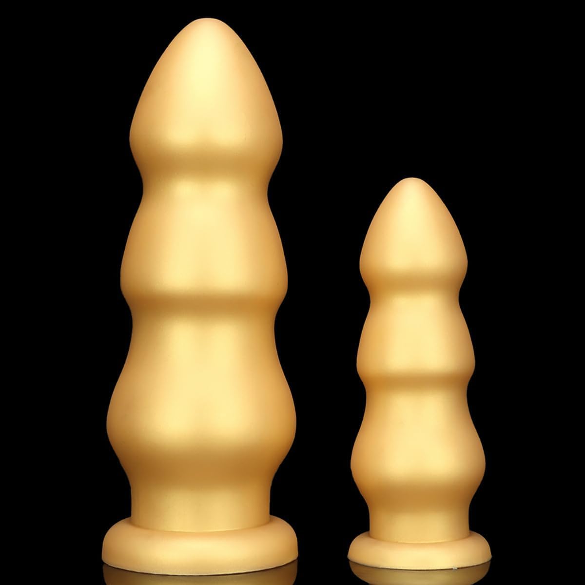 Gienocy Gold Silicone XX Huge Dildo Analdildo with Thick Anal Beads Butt Plug Dildos Vaginal Prostate Massage Stimulation Sex Toys with Strong Suction Cup for Female Male Gay Advanced Player (L): S