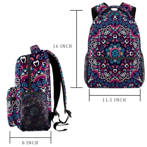 Sac à dos d'école ergonomique et résistant mandala multicolore - 2