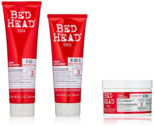 Bed Head da Tigi Resurrection Kit Natale 2016, set regalo con shampoo, balsamo e maschera per capelli deboli e fragili