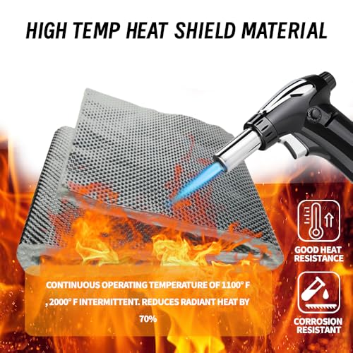 Exhaust Heat Shield Wrap - Aluminum Fiberglass Automotive Muffler Insulation Armor, 12\"x24\" Sheet for Exhaust Pipe, Motorcycle, Car Undercarriage, Fuel Tank & Firewall