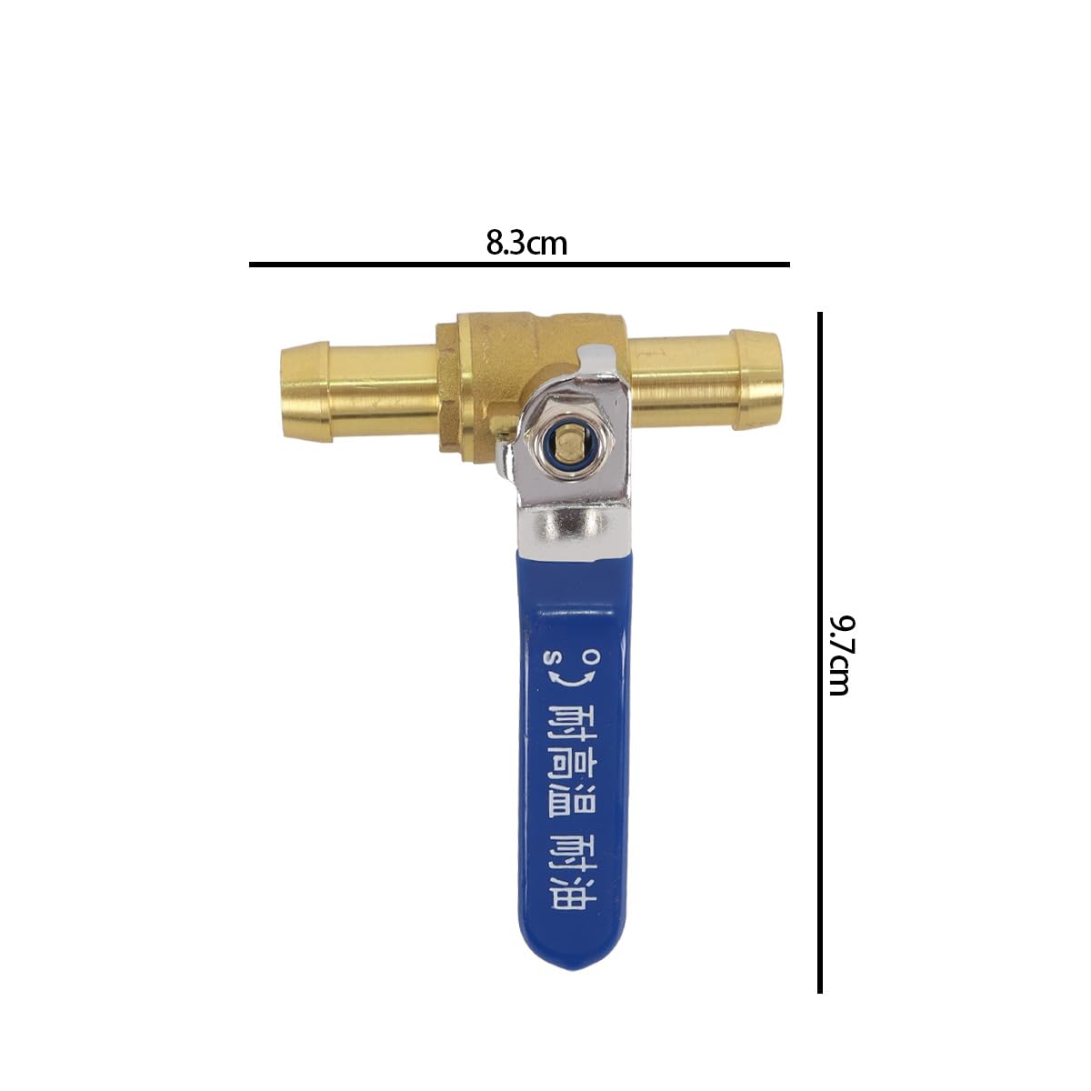 Ludom Lot de 2 vannes à bille d'arrêt à 2 voies de 16 mm, embout droit, vanne à bille en laiton avec poignée de commande à 90° pour conduites d'air, de gaz et de carburant.