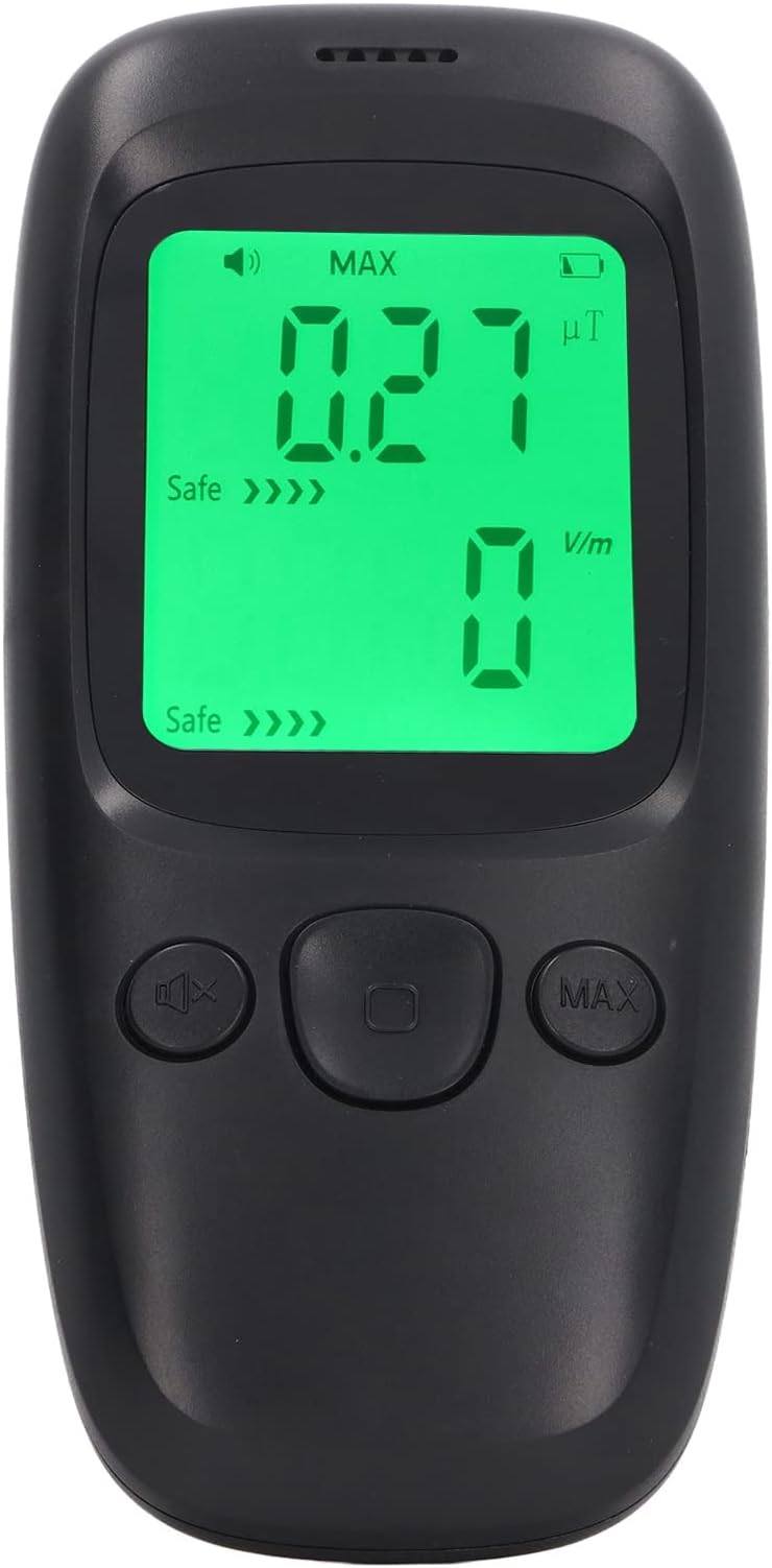 fannay EMF Meter, 3 in 1 Handheld Digital LCD EMF Reader Electromagnetic Radiation for Home Outdoor and Hunting Inspections, Smart Alarming, Wide Test Range