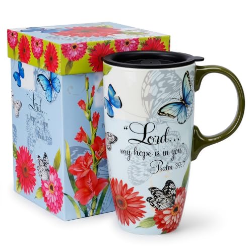 Topadorn 17oz Ceramic Travel Mug with Lid...