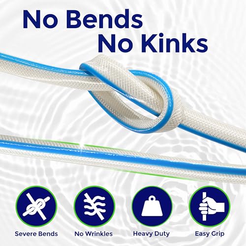 Image of 15ft RV Water Hose - Drinking Water Hose Contains No Lead, No BPA - Flexible Leak-Free Design - Upgrade Strain Relief Ends - 5 /8 inch Inside Diameter