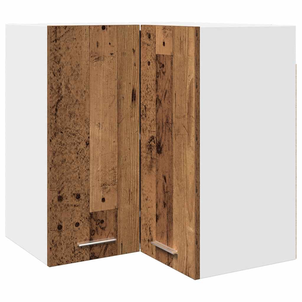 vidaXL Hanging Corner Cabinet Lyon Old Wood 57x57x60 cm Engineered Wood
