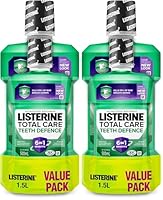 Listerine Total Care Teeth Defence Antibacterial Mouthwash Value Pack 1.5L|Kills Germs|Freshens Breath|Strengthens Teeth|Fights Plaque|Protects healthy gums|Helps prevent cavities (Pack of 2)