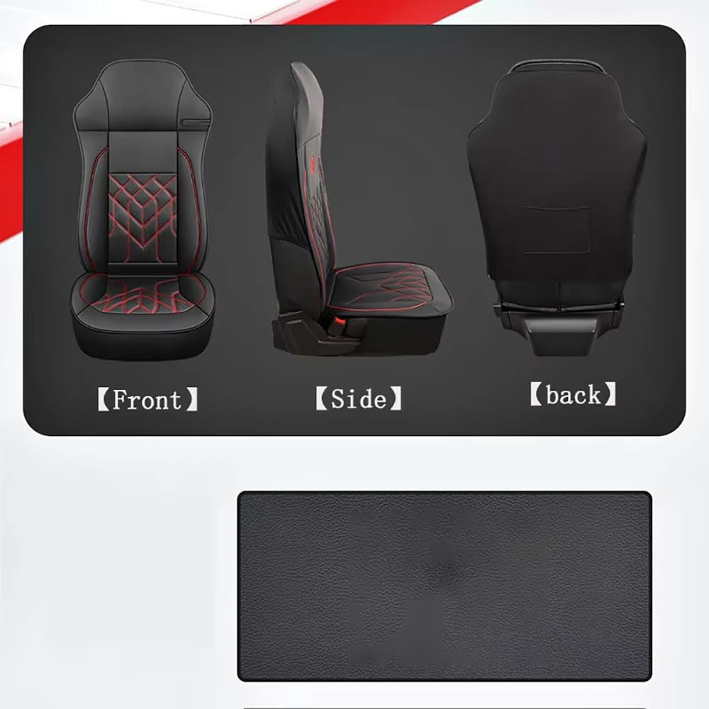 Camiones Fundas Asientos Camión Juegos de Cubreasientos Compatible con para DAF XF XG/XG+ XD CF LF MX-11 MX-13 2001-2026 1SEAT,Style C-Red Ice Silk