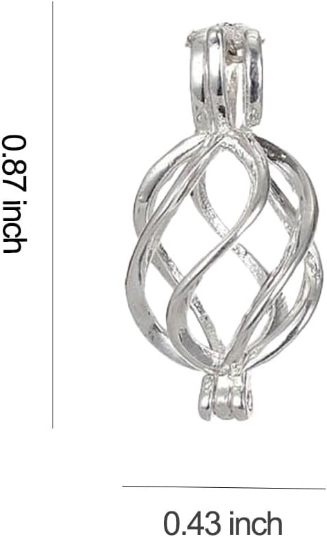25 Pack Pearl Cage Locket Pendants Openable Crystal Stone Holder for DIY Charms Bracelet Necklace Jewelry Making Crafts - Image 7