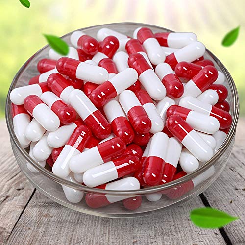 1000pcs/lot red white gelatin empty capsules, hollow gelatin capsules, empty pill capsule,medicine capsule 0#