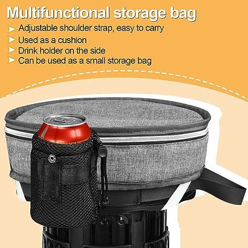 Image of Collapsible Stool - Upgraded with 3 Slides Load Capacity 600lbs, Folding Camping Stool with 3-in-1 Carry Bag, Lightweight Sturdy Retractable Suitable for Camping Fishing Hiking BBQ (Black)