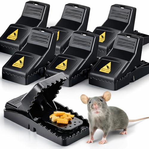 6X Rattenfalle & Mausefalle Schlagfalle - Extra leichte Bedienung & Einfacher Köder & wiederverwendbar & giftfrei - für Maus & Ratten