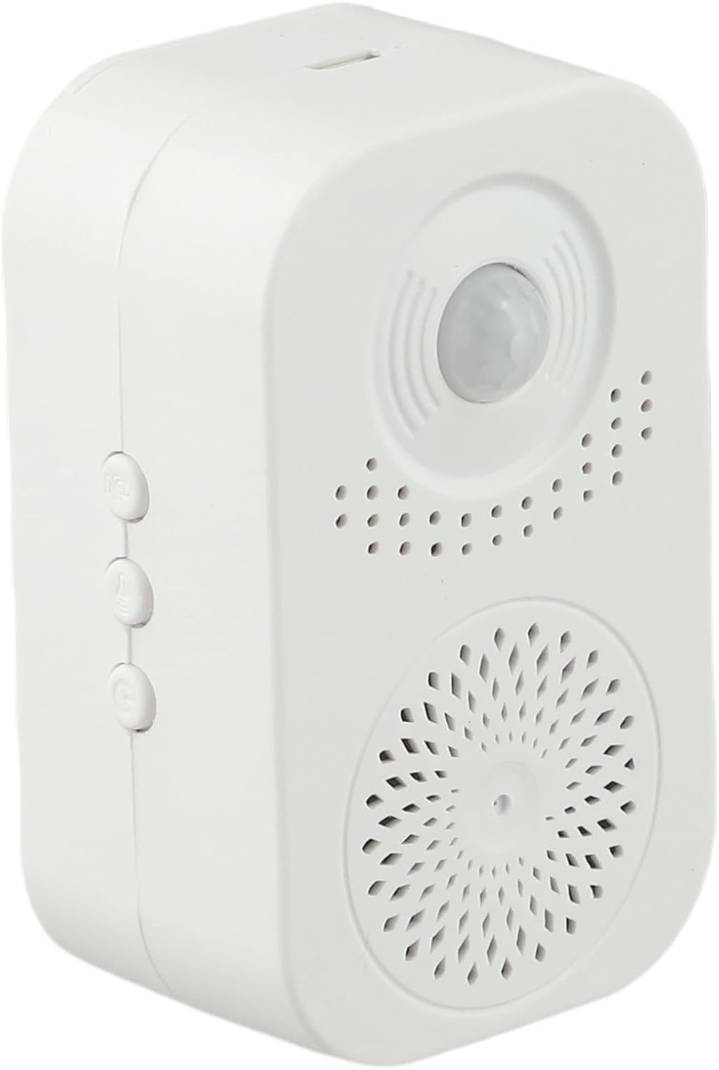 Welcome Doorbell with Infrared Motion Sensor, Recordable Greeting Message & 12/20 Voice Options Shop, Store, Factory or Supermarket Entrance – White(20 voices/recordable)