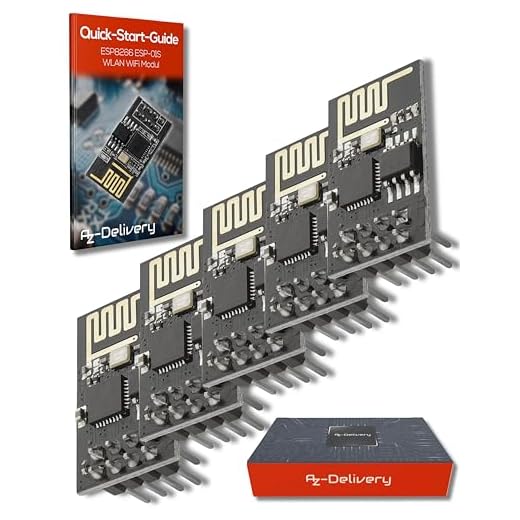 AZDelivery 5 x ESP8266X ESP-01S WLAN WiFi Modulo compatibile con Arduino e Raspberry Pi incluso un E-Book!