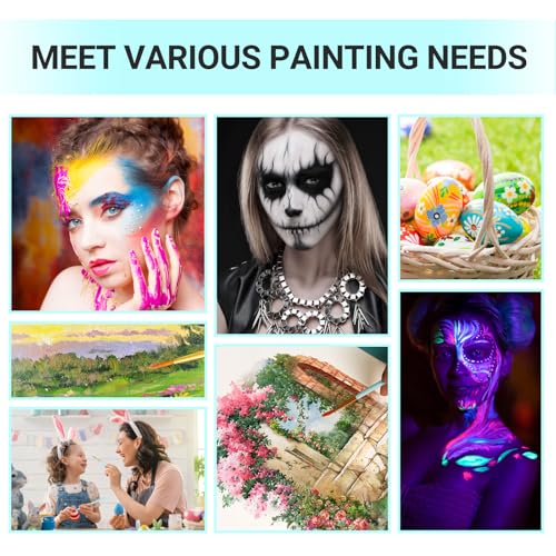 Quelcc 20 Pcs Paint Brushes, Paint Brush Set, Paint Brush, Small Paint Brushes, Acrylic Paints Brushes, Different Sizes, for Acrylic Oil Watercolor Gouache Face Painting(Light Blue) 7 Quelcc 20 Pcs Paint Brushes, Paint Brush Set, Paint Brush, Small Paint Brushes, Acrylic Paints Brushes, Different Sizes, for Acrylic Oil Watercolor Gouache Face Painting(Light Blue) - Image 7