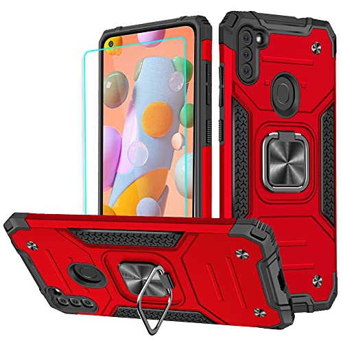 Coque Samsung A11 antichoc rouge avec protection écran HD