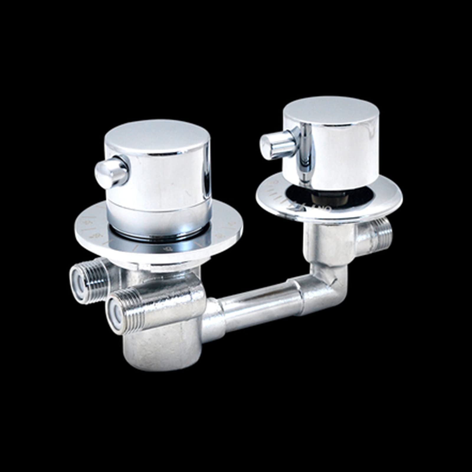 ZYCHSJXA Upgraded 2/3/4/5 Way Brass Shower Valve Mixer, Thermostatic Faucet with G1/2 Diverter, Dual Handle Control, Cartridge, Ideal for Cabin, 10cm Output
