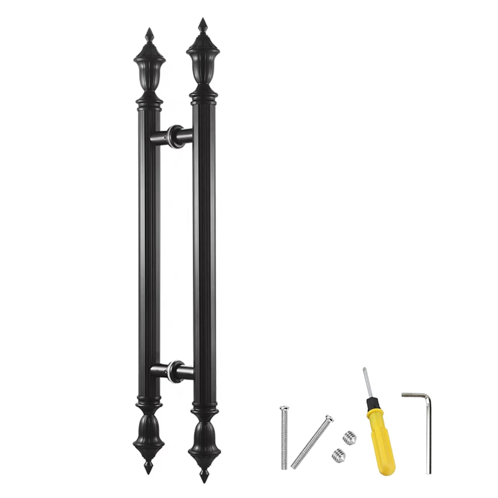 MXXQRHF Antique Black Double Sided Push Pull Door Handle, 80cm Glass Door Handles for Home Office, Shower & Commercial Sliding Door Hardware