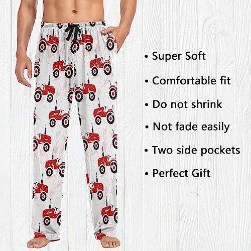 Fisyme Red Farm Tractors Mens Pajama Pants Men's Pajama Bottoms Soft Sleep Lounge Pj Pants2