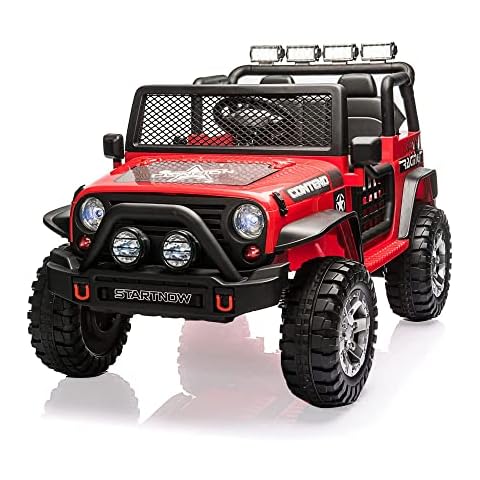 COLOR TREE 2 Seater Ride On Car Truck, 12V Off-Road Electric Vehicle with Remote Control, Bluetooth, Music, LED Lights, Spring Suspension, Battery Powered Electric Cars for Kids Cover