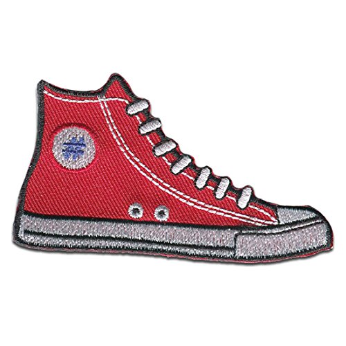 Sneakers chaussures - Ecusson thermocollant patches appliques, Taille: 4,5 x 8 cm, Farbvariante:rouge