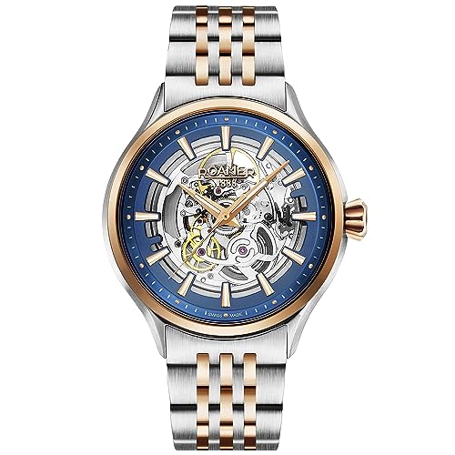Roamer Reloj mecánico de dos tonos para hombre Competence Skeleton III 101663 47 45 10N, Pulsera