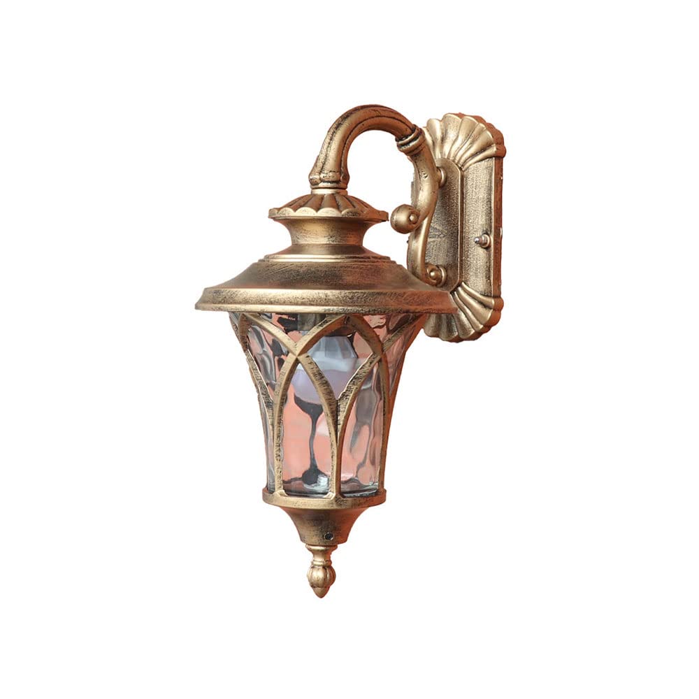 NHPJFDC E27 Retro Style Black/Bronze Wall Light - IP54 Waterproof Semi-Flush Mount Sconce for Outdoor Garden, Porch, Balcony, and Pathway Lighting(Bronze)