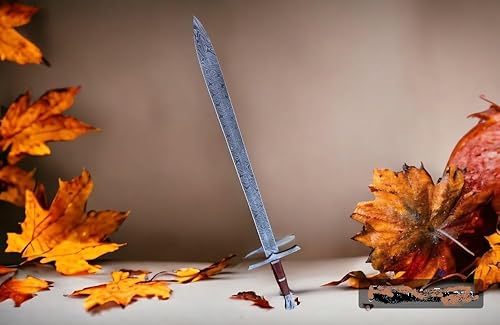Miniatura 8 de Espada de acero de Damasco personalizada, espada de caza de machete legendario de 37 pulgadas