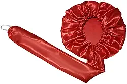 Touca Difusora Secadora De Cetim Seda Vermelho Anti Frizz