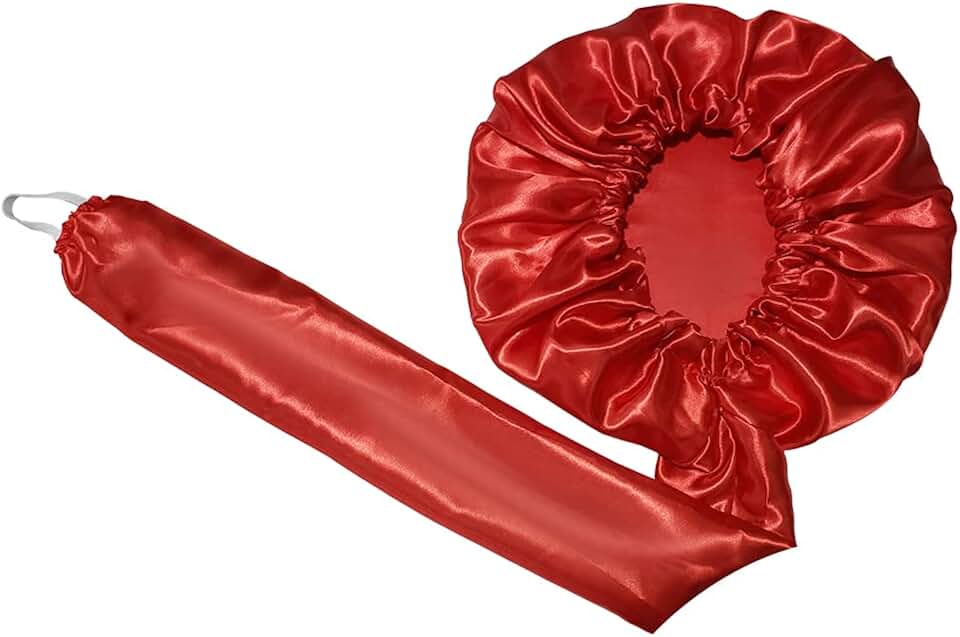 Touca Difusora Secadora De Cetim Seda Vermelho Anti Frizz