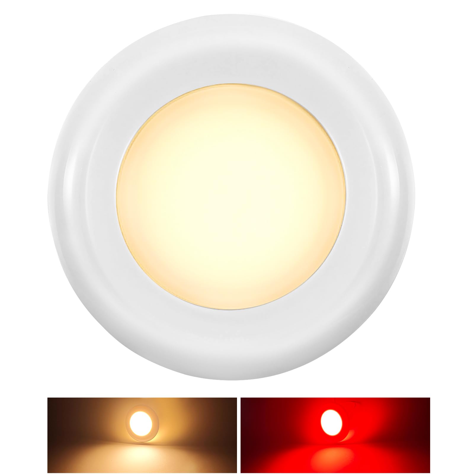 Boat Interior Lights, 3" Courtesy Deck Lights White Red 12V Ceiling Cabin