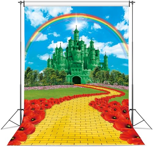 Toile de fond château vert 2,4x3m pour photographie de fête princesse