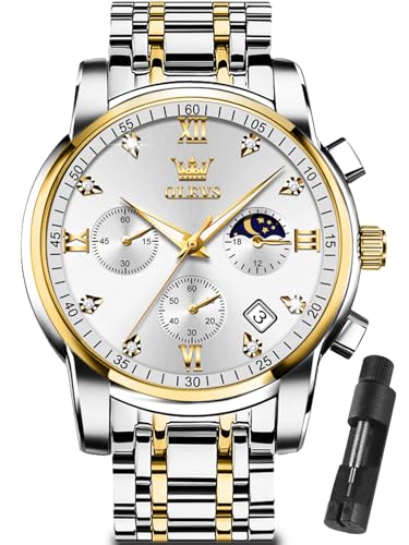 Image of OLEVS Watch Men Luxury Dress Stainless Steel Date Analog Watch Waterproof