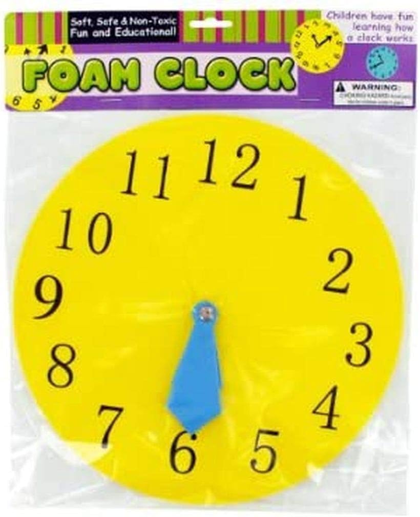 Making the Grade Foam Analog Clock - Teach Time with Movable Hands - 9 Inches Diameter