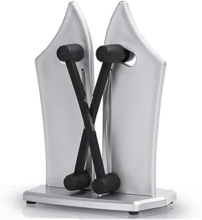H&RB Affilacoltelli da Cucina, Carburo di Tungsteno A Tripla Azione Affilatura, Lucidatura Serrated, Smussato, Lame Standard Utensili da Cucina Come Visto in TV, Affilacoltelli Best,Silver