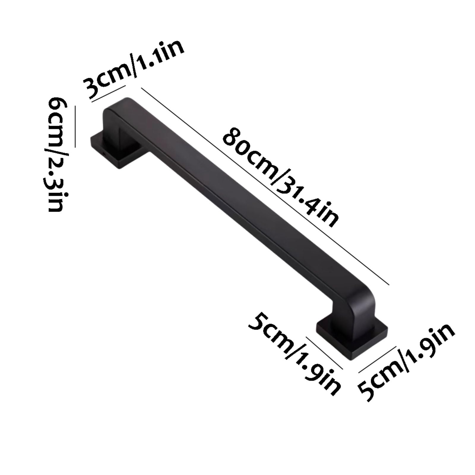 Uchwyt łazienkowy ze stali nierdzewnej z ukrytymi śrubami Wytrzymały uchwyt prysznicowy montowany na ścianie dla starszych seniorów(Gray,100cm)