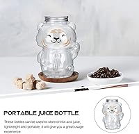 Vista 8 de Hemoton Botellas de plástico vacías para jugo con tapa, diseño de 6 piezas, contenedor de bebidas, contenedor de bebidas de cartón de leche