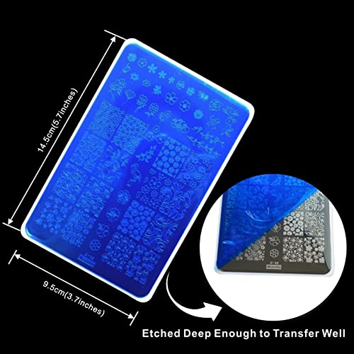 Nail Stamping Plates Nail Stamp, 3pcs Big Nail Stamping Kit Set - Image 2