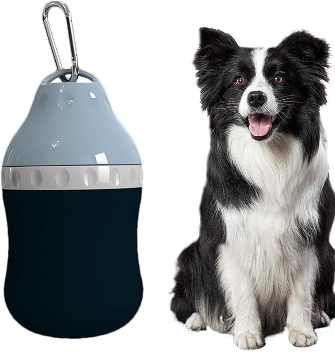 Canareen Foldable Dog Water Bottle for On The Go - Portable Pet Water Bottle for Dog Cat Outdoor Walking Hiking Travel (Blue, 400ml) 1