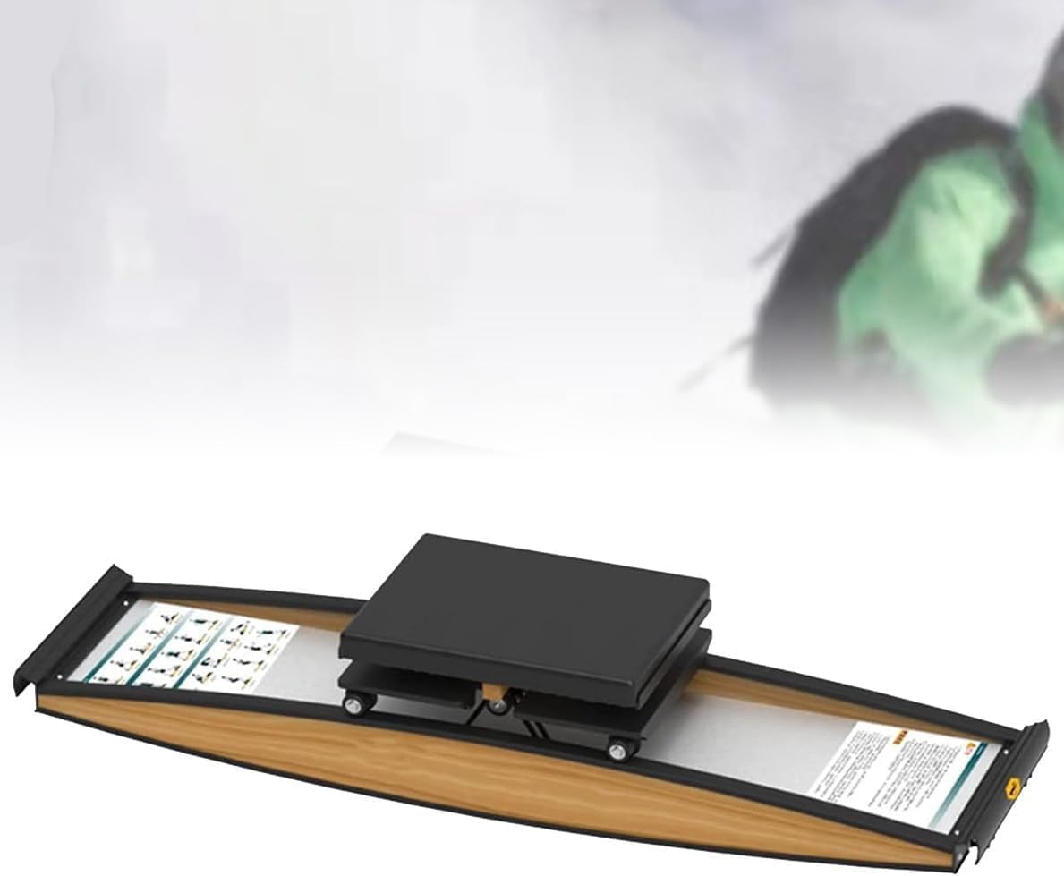 Skimaschine,Ski-Trainingsgerät für zu Hause,Skitrainer mit Skistöcken, Indoor-Ski-Trainings-Simulator, Ganzkörpertraining, Einstellbarer Widerstand, 150 kg Kapazität, für Hockey, Eislaufen