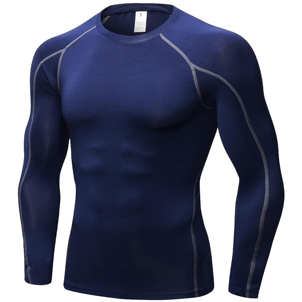 Men's Compression Shirts Thermal Long Sleeve Athletic Workout Tops Gym Undershirts Sports Baselayers Running T Shirt for Men