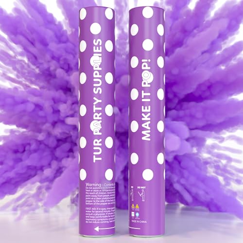 Purple Powder Cannons Smoke Bombs Biodegradable Poppers | 2 Pack | Launch up to 25 ft | 12 inch |...